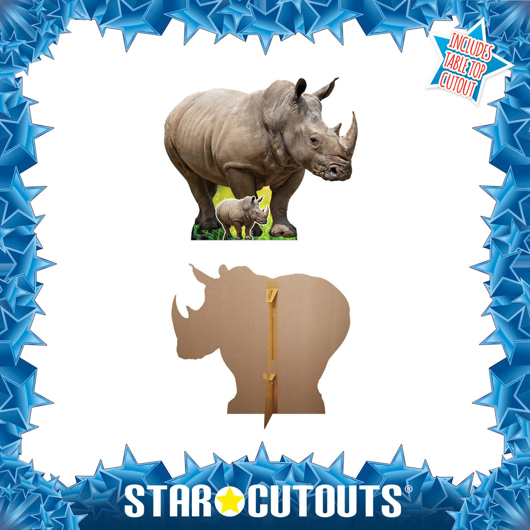 Rhino Side View Lifesize Cardboard Cutout 94cm Product Gallery Image