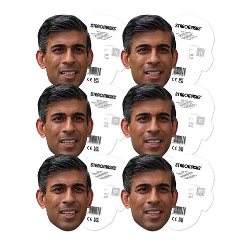 Rishi Sunak Cardboard Face Masks - Pack of 6 Product Gallery Image