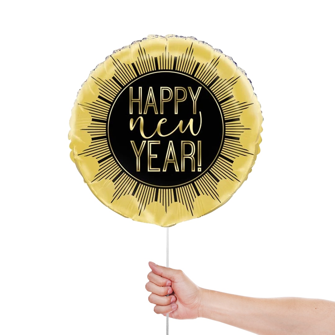Roaring New Year Round Foil Helium Balloon 46cm / 18 in Product Gallery Image