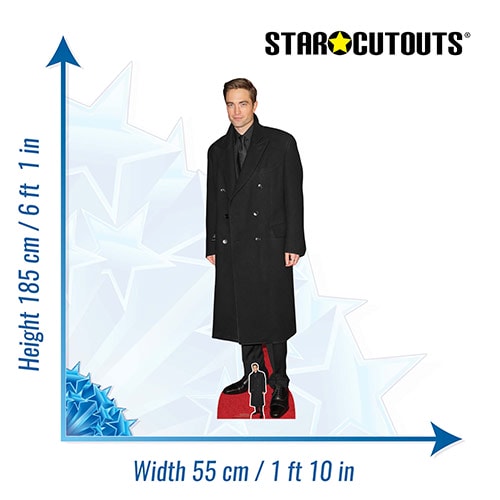 Robert Pattinson Long Black Coat Lifesize Cardboard Cutout 185cm Product Gallery Image