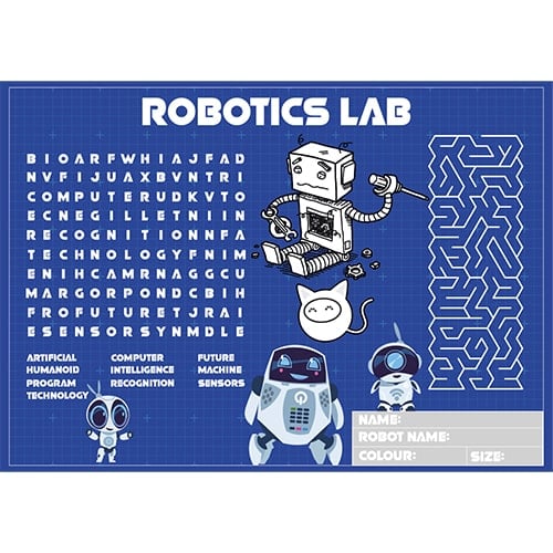 A4 Robot Kids Activity Placemat Sheet Product Image