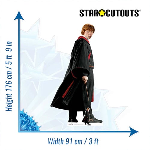 Ron Weasley Harry Potter Hogwarts School of Witchcraft and Wizardry Rupert Grint Lifesize Cardboard Cutout 176cm Product Gallery Image