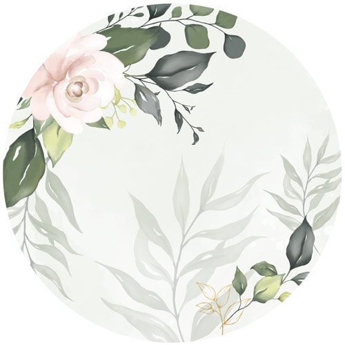 Rose Foliage Design Circle Sailboard Backdrop Product Gallery Image
