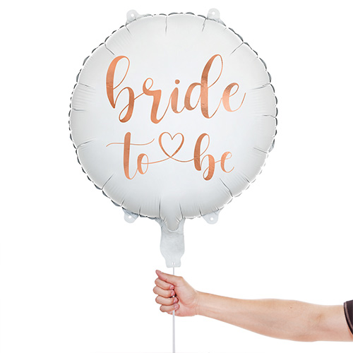 Rose Gold Bride to Be White Helium Foil Balloon 45cm / 18 in Product Gallery Image