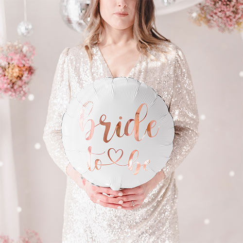 Rose Gold Bride to Be White Helium Foil Balloon 45cm / 18 in Product Gallery Image