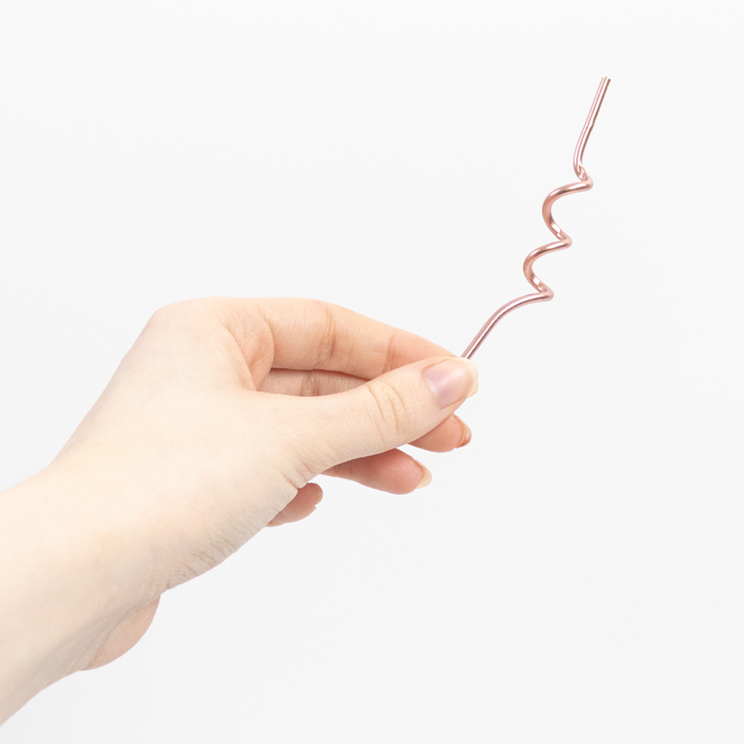 Rose Gold Curly Birthday Candles with Holders - Pack of 12 Product Gallery Image