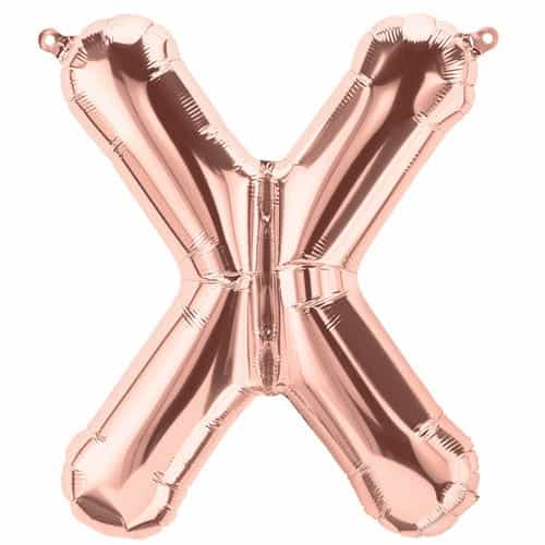 Rose Gold Letter X Air Fill Foil Balloon 34cm / 13Inch Product Image