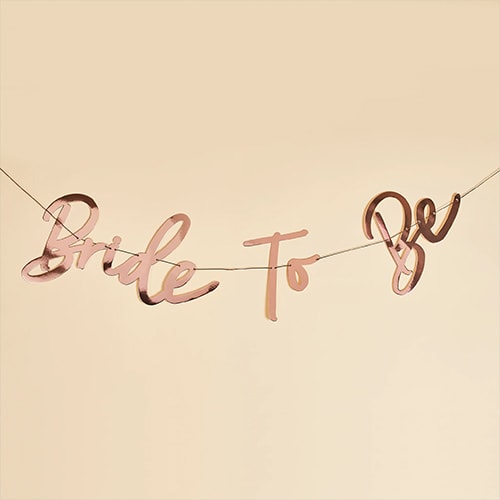 Rose Gold Foil Bride To Be Hen Party Cardboard Letter Banner 200cm Product Gallery Image