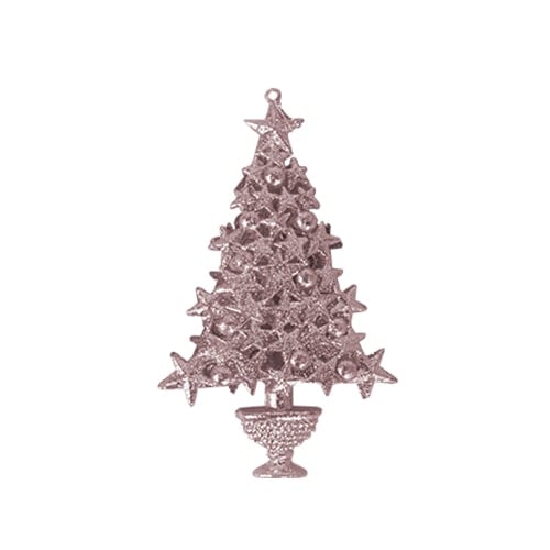 Rose Gold Glittered Christmas Tree Hanging Decoration 16cm Product Image