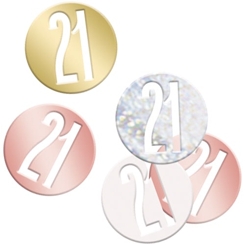 Rose Gold Glitz Age 21 Holographic Assorted Table Confetti 14 Grams Product Image