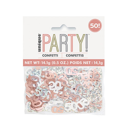 Rose Gold Glitz Age 50 Holographic Assorted Table Confetti 14g Product Gallery Image