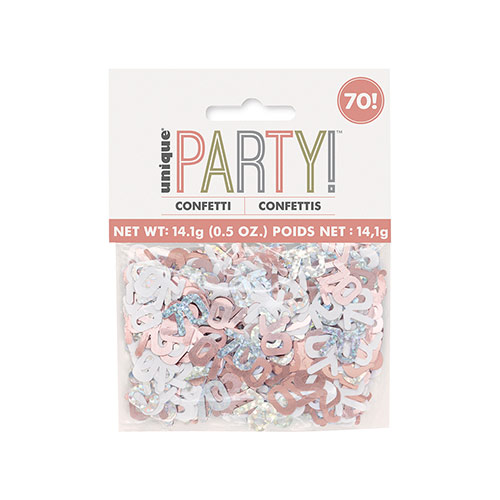 Rose Gold Glitz Age 70 Holographic Assorted Table Confetti 14g Product Gallery Image