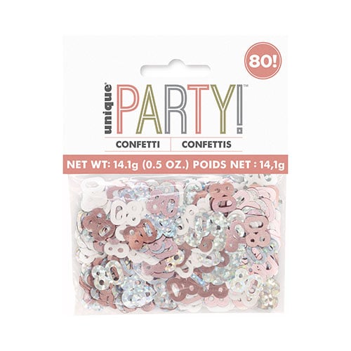 Rose Gold Glitz Age 80 Holographic Assorted Table Confetti 14g Product Gallery Image