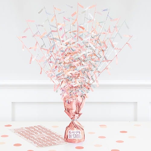 Rose Gold Glitz Customisable Balloon Weight Centrepiece 43cm