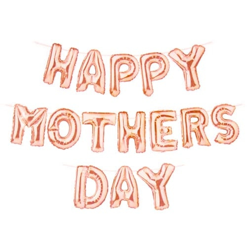 Rose Gold Happy Mothers Day Spellout Air Fill Foil Balloon Banner Kit Product Gallery Image