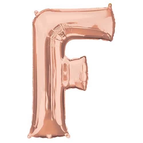 Rose Gold Letter F Helium Foil Giant Balloon 81cm / 32 in Product Image