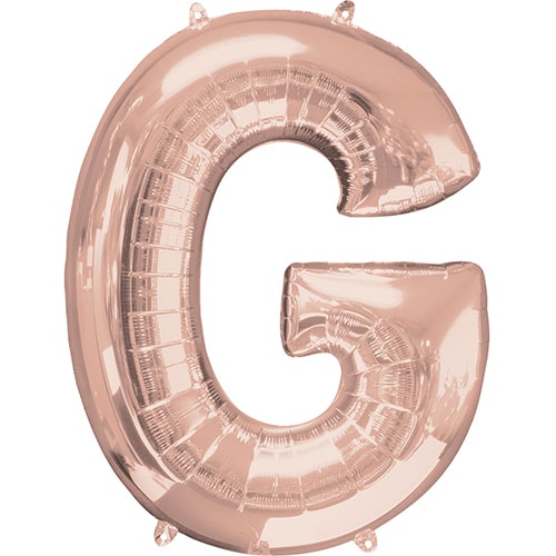 Rose Gold Letter G Air Fill Foil Balloon 40cm / 16 in Product Image