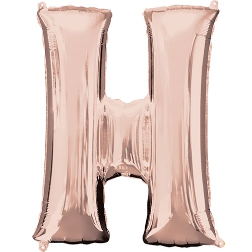 Rose Gold Letter H Air Fill Foil Balloon 40cm / 16 in Bundle Product Image