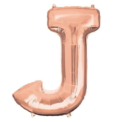 Rose Gold Letter J Helium Foil Giant Balloon 83cm / 33 in Product Image