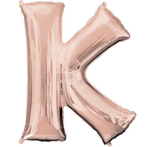 Rose Gold Letter K Air Fill Foil Balloon 40cm / 16 in Product Image