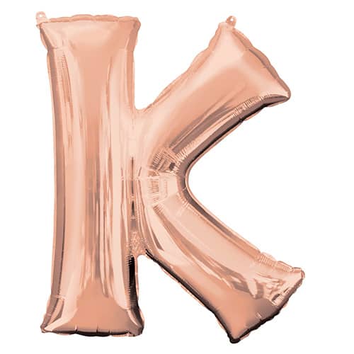 Rose Gold Letter K Helium Foil Giant Balloon 83cm / 33 in Product Image