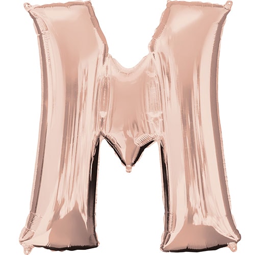 Rose Gold Letter M Air Fill Foil Balloon 40cm / 16 in Bundle Product Image