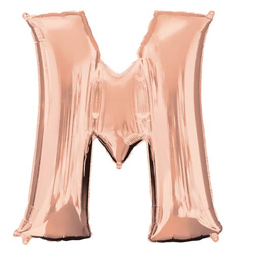 Rose Gold Letter M Helium Foil Giant Balloon 83cm / 33 in Product Image