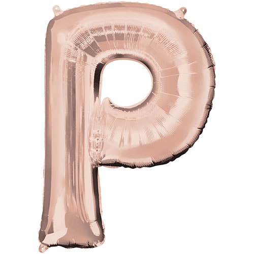 Rose Gold Letter P Air Fill Foil Balloon 40cm / 16 in Bundle Product Image