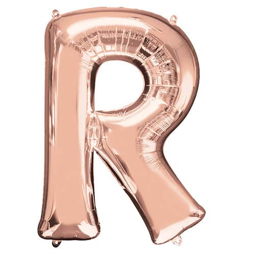 Rose Gold Letter R Helium Foil Giant Balloon 81cm / 32 in Product Image