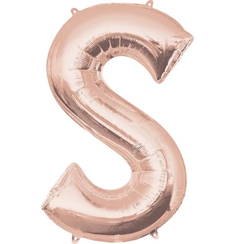 Rose Gold Letter S Air Fill Foil Balloon 40cm / 16 in Product Image