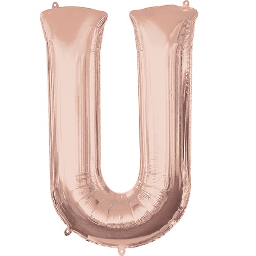 Rose Gold Letter U Air Fill Foil Balloon 40cm / 16 in Product Image