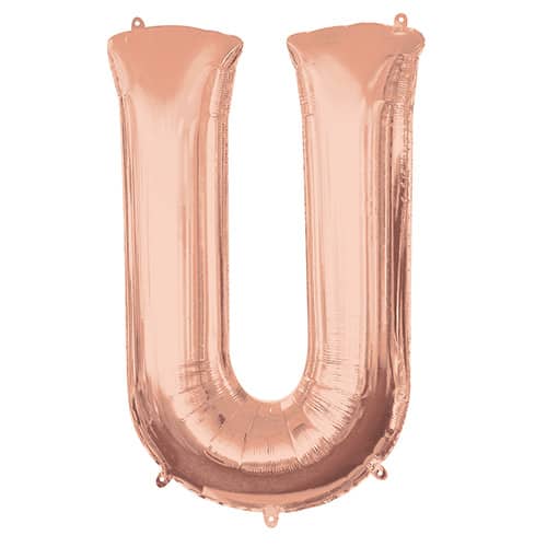 Rose Gold Letter U Helium Foil Giant Balloon 83cm / 33 in Product Image