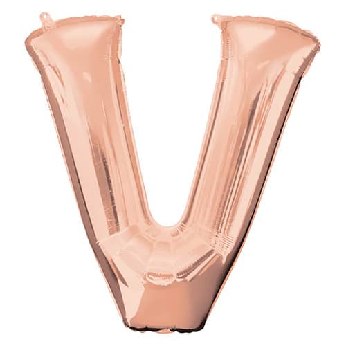 Rose Gold Letter V Helium Foil Giant Balloon 81cm / 32 in Product Image