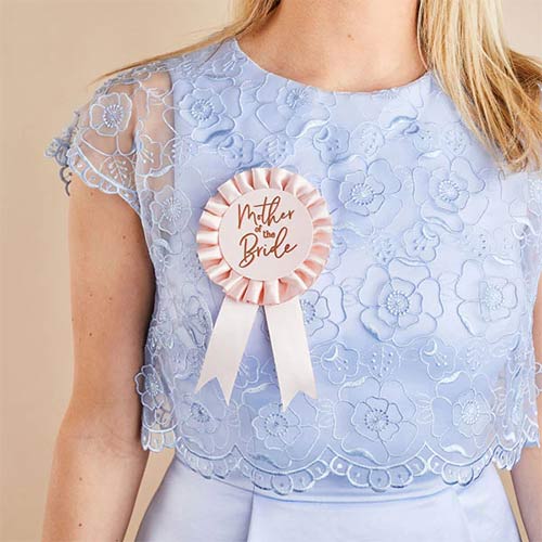 Rose Gold Mother Of The Bride Rosette Hen Party Badge 20cm Product Gallery Image