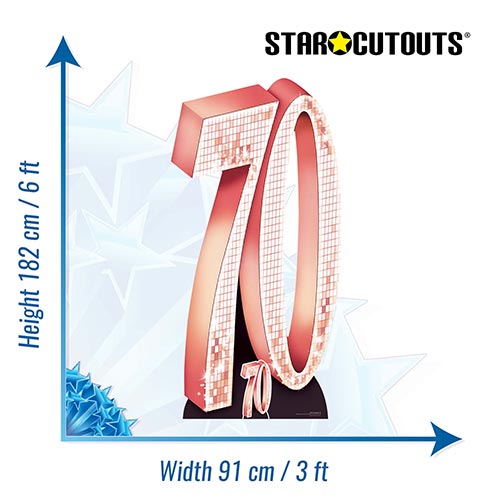 Rose Gold Number 70 Lifesize Cardboard Cutout 182cm Product Gallery Image