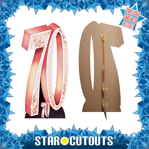 Rose Gold Number 70 Lifesize Cardboard Cutout 182cm Product Gallery Image