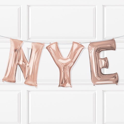 Rose Gold NYE Air Fill Foil Balloon Kit Product Image