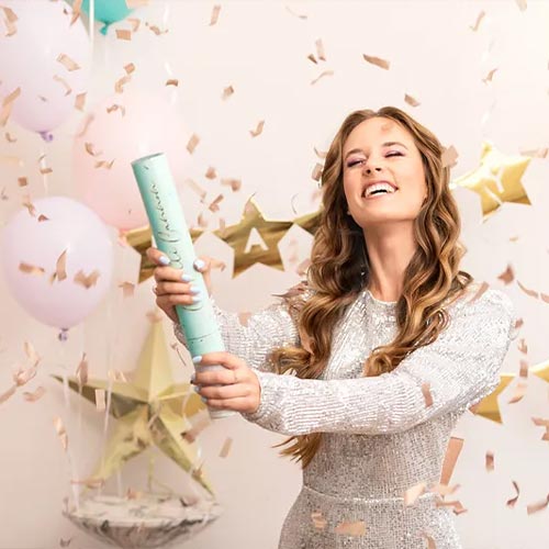 Rose Gold Paper Biodegradable Confetti Cannon 40cm Product Gallery Image