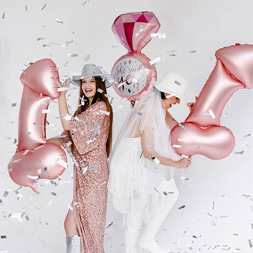 Rose Gold Penis Shape Giant Foil Helium Balloon 88cm / 35 in Product Gallery Image