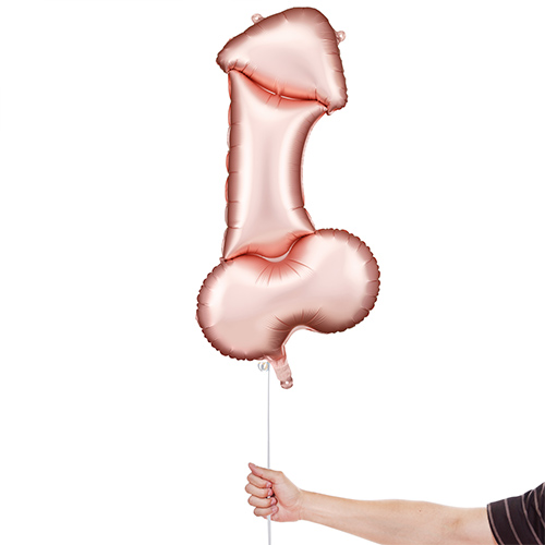 Rose Gold Penis Shape Giant Foil Helium Balloon 88cm / 35 in Product Gallery Image