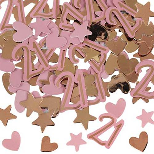 Rose Gold Pink 21st Birthday Assorted Table Confetti 25g Product Image
