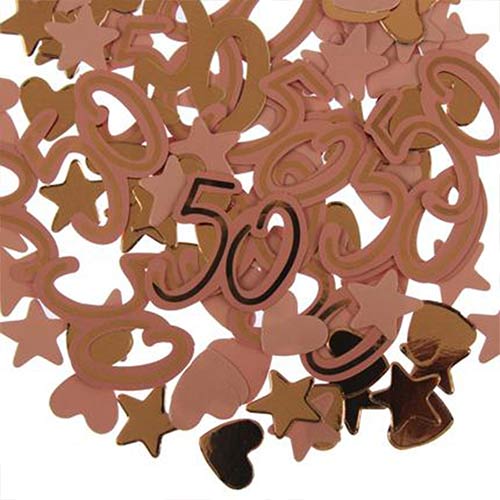 Rose Gold Pink 50th Birthday Assorted Table Confetti 25g Product Image