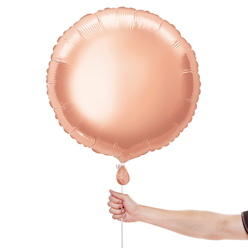 Rose Gold Round Foil Helium Balloon 46cm / 18 in Product Gallery Image