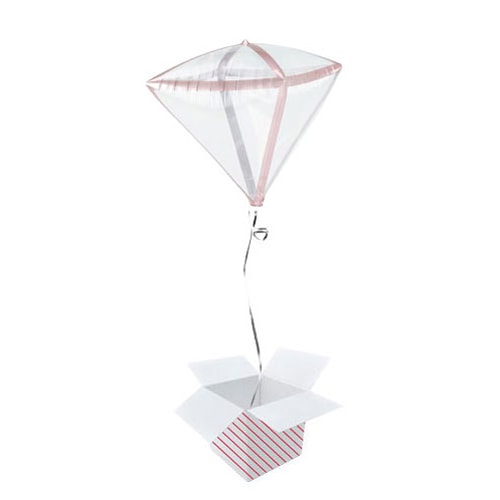 Rose Gold Trim Clear Diamondz Helium Foil Balloon - Inflated Balloon in a Box
