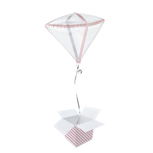 Rose Gold Trim Clear Diamondz Helium Foil Balloon - Inflated Balloon in a Box Product Image