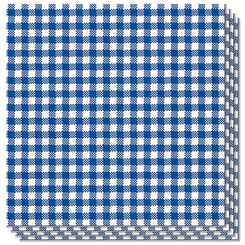 Royal Blue Gingham Patterned Paper Luncheon Napkins 3 Ply 33cm - Pack of 20