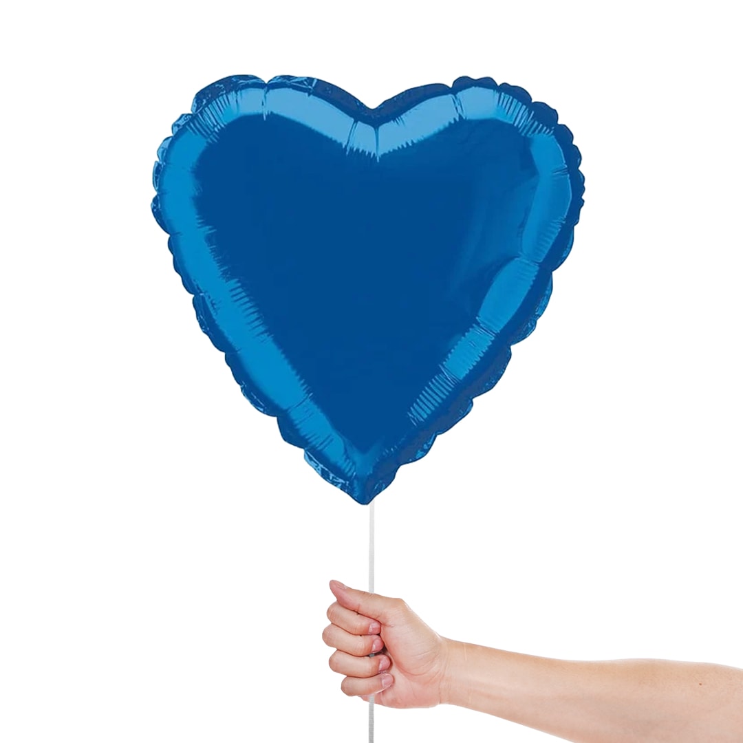 Royal Blue Heart Shape Foil Helium Balloon 46cm / 18 in Product Gallery Image