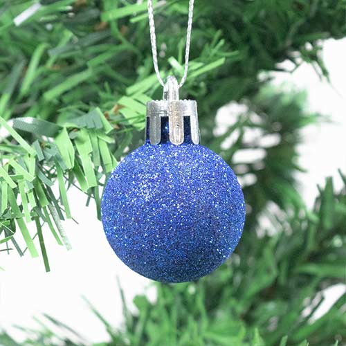 Royal Blue Shatterproof Christmas Baubles 3cm - Pack of 12 Product Gallery Image