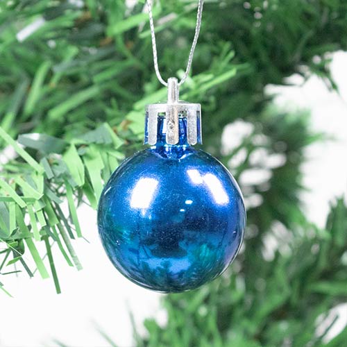 Royal Blue Shatterproof Christmas Baubles 3cm - Pack of 12 Product Gallery Image