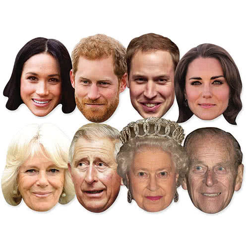 Royal Family Cardboard Face Masks - Pack of 8 Product Image